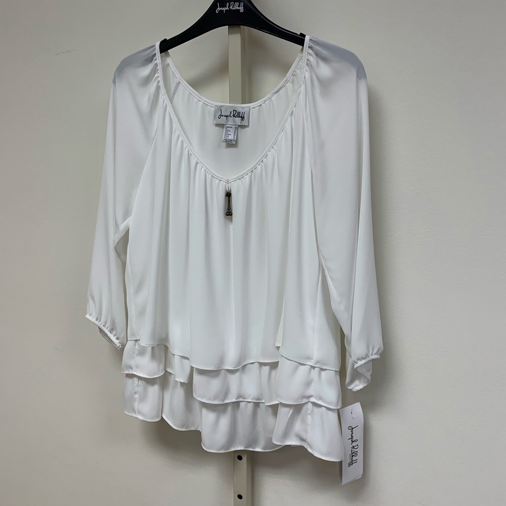 NWT Ribkoff Essentials Ruffle Layered Blouse - Picture 2 of 6